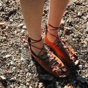 Doen Gladiator Sandal in Leather Saltillo Tan 36